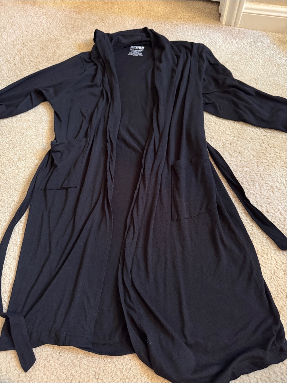 BOYS - Black Lightweight Robe with Pockets